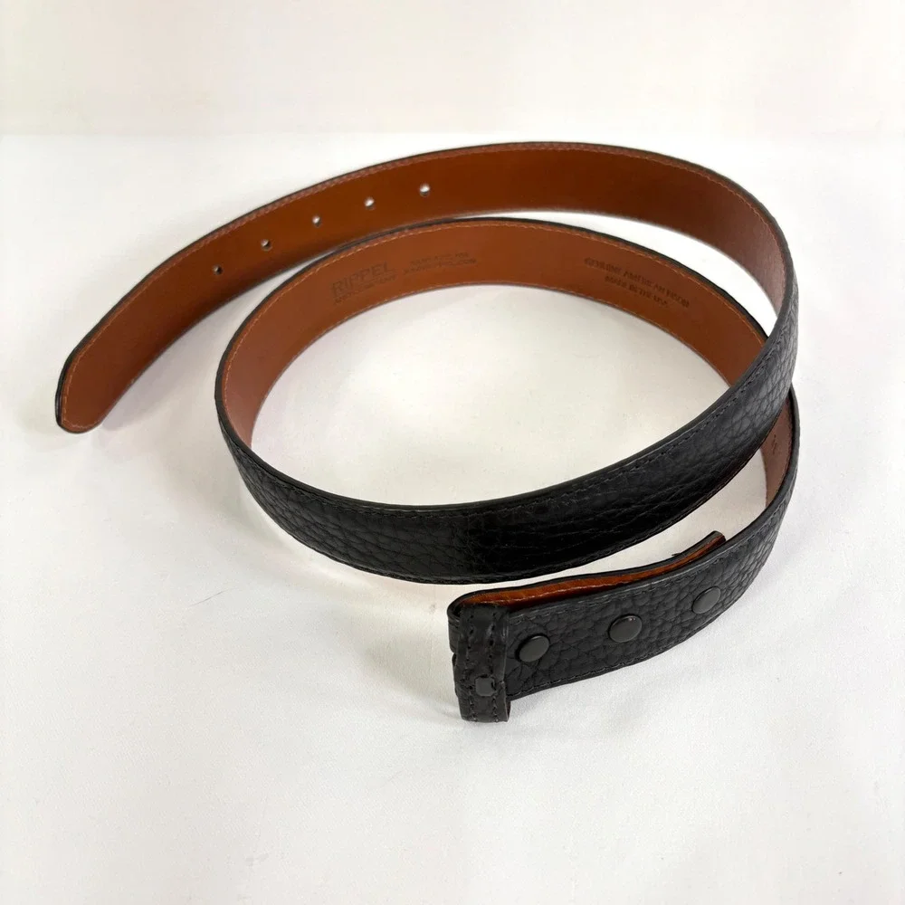 Rippel and Company Belt Strap Black Genuine American Bison Leather Size 38 USA
